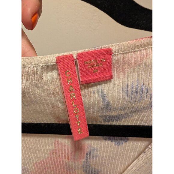 Charlotte Silk Blend Front-Button Cropped Bright Cardigan Medium - Picture 3 of 4